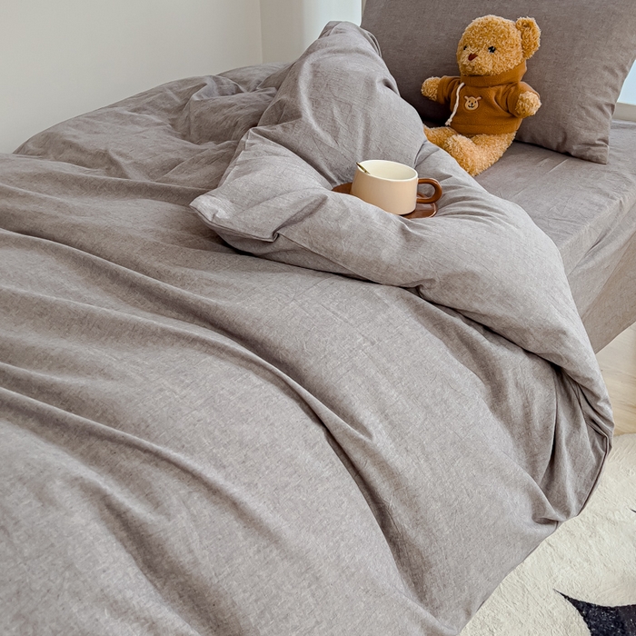 91家纺网 家纺一手货源 找家纺 久典家居 2024新款A类全棉学生款三件套 浅灰