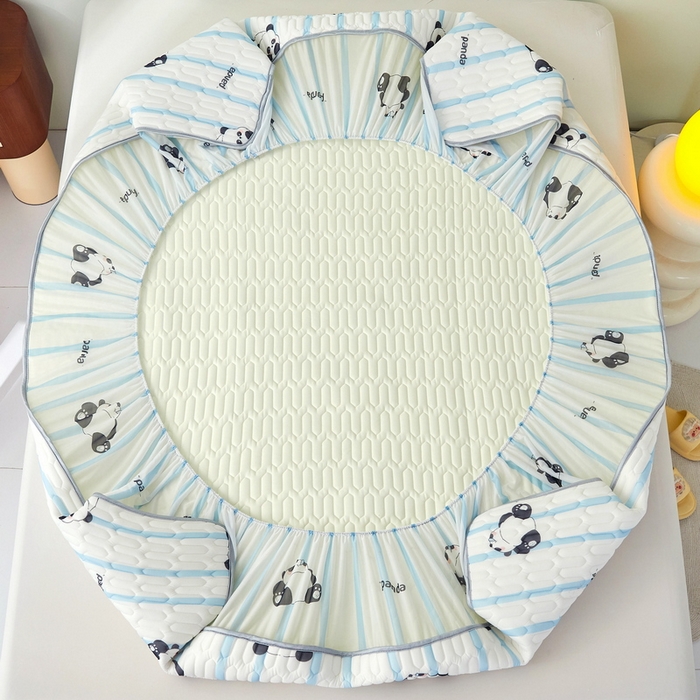 91家纺网 家纺一手货源 找家纺 LIFE.丽芙 2024年新品0.4乳胶凉席加厚床笠款三件套+凉感丝夏被可组合四件套-图片一 小熊猫