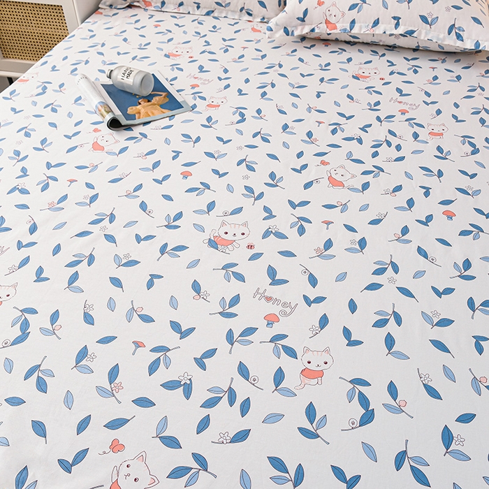 91家纺网 家纺一手货源 找家纺 床笠人家 2025新款全棉印花防水床笠防水隔尿透气-印花防水床笠 安琪儿