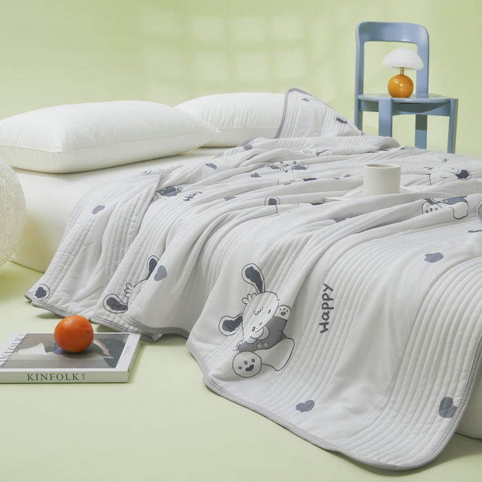 91家纺网 家纺一手货源 找家纺 LIFE.丽芙 2024年新品韩式风凉感丝夏被-跑量 爱心狗