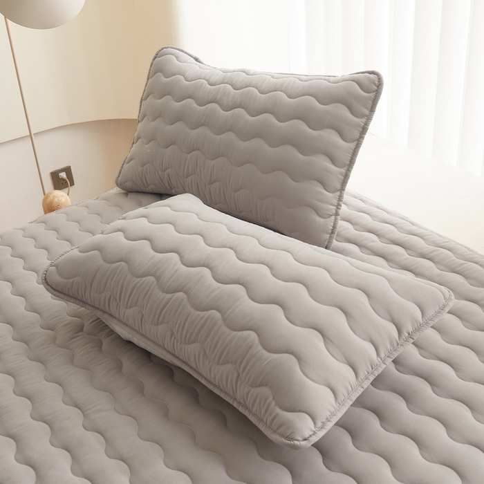 91家纺网 家纺一手货源 找家纺 LIFE.丽芙 2024新款原棉夹棉枕套-四季款 深灰