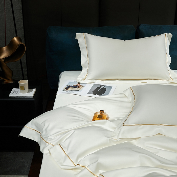 91家纺网 家纺一手货源 找家纺 榻尚家居 2024新款亲肤舒适海岛棉四件套--魅 魅-贵族白