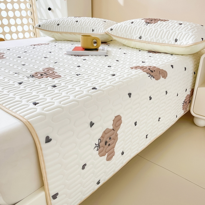 91家纺网 家纺一手货源 找家纺 LIFE.丽芙 2024年0.4乳胶凉席加厚条席款三件套＋凉感丝夏被可组合四件套图片二 呆呆狗