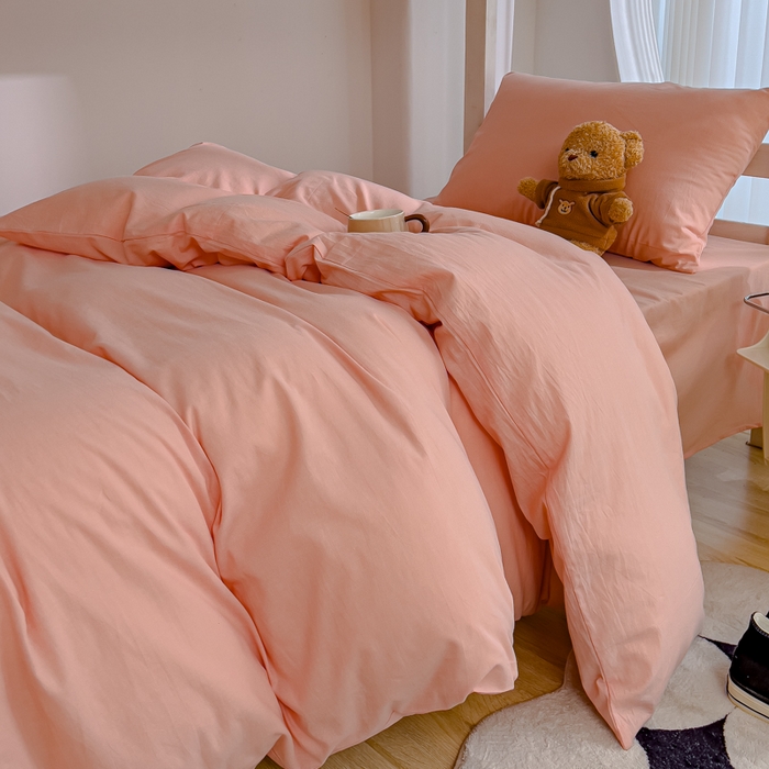 91家纺网 家纺一手货源 找家纺 久典家居 2024新款A类全棉学生款三件套 浅粉