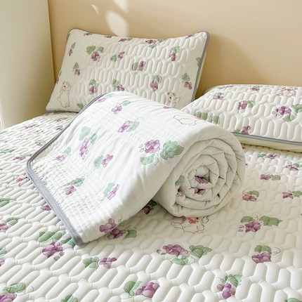 91家纺网 家纺一手货源 找家纺 （总）LIFE.丽芙 2024年0.4乳胶凉席加厚条席款三件套＋凉感丝夏被可组合四件套图片二