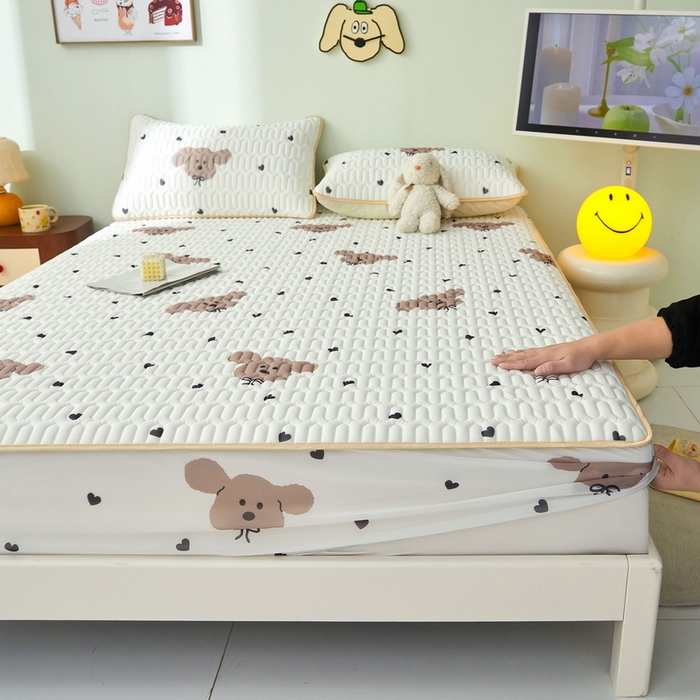 91家纺网 家纺一手货源 找家纺 LIFE.丽芙 2024年新品0.4乳胶凉席加厚床笠款三件套图片一 呆呆狗