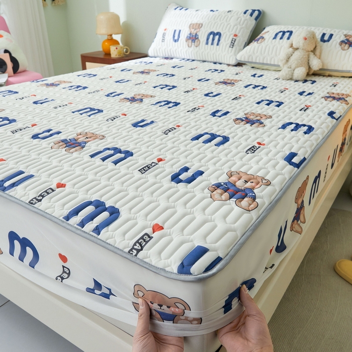 91家纺网 家纺一手货源 找家纺 LIFE.丽芙 2024年新品0.4乳胶凉席加厚床笠款三件套图片一 妙妙熊