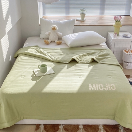 梦恬佳  2024新款泡泡纱羽丝棉夏被 春日抹茶