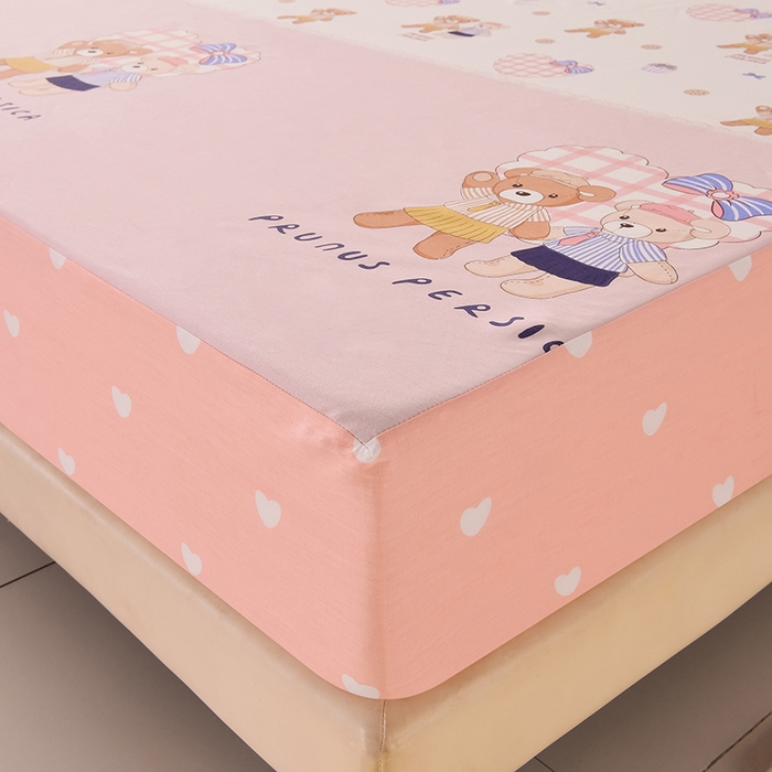 91家纺网 家纺一手货源 找家纺 床笠人家 2025新款全棉印花防水床笠防水隔尿透气-印花防水床笠 甜蜜告白