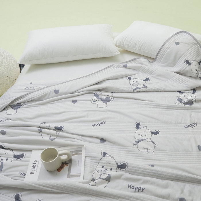 91家纺网 家纺一手货源 找家纺 LIFE.丽芙 2024年新品韩式风凉感丝夏被-跑量 爱心狗