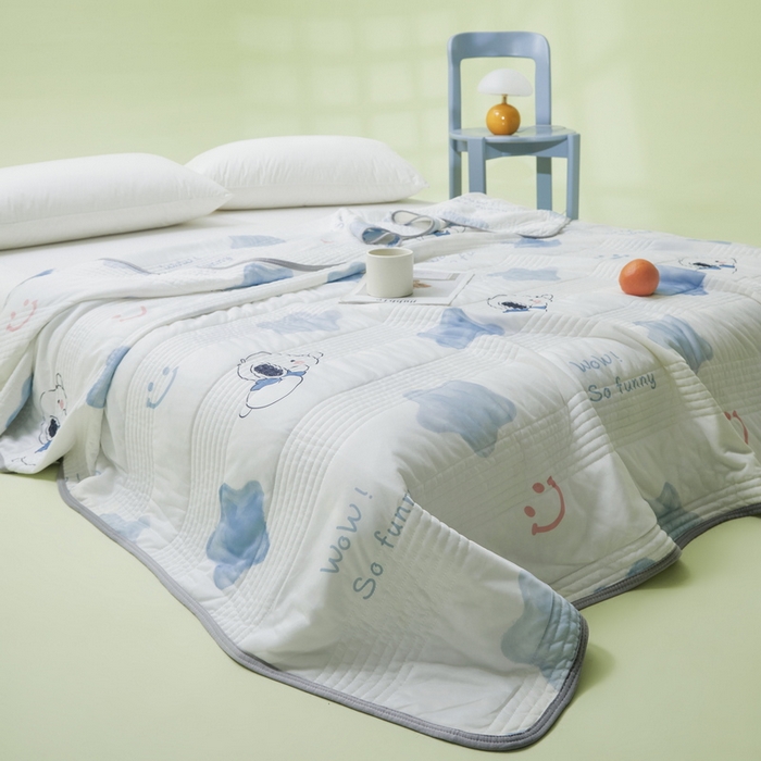 91家纺网 家纺一手货源 找家纺 LIFE.丽芙 2024年新品韩式风凉感丝夏被-跑量 帕恰狗