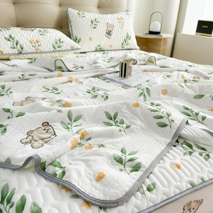 91家纺网 家纺一手货源 找家纺 （总）2024年新品0.4乳胶凉席加厚床笠款三件套+凉感丝夏被可组合四件套-图片二