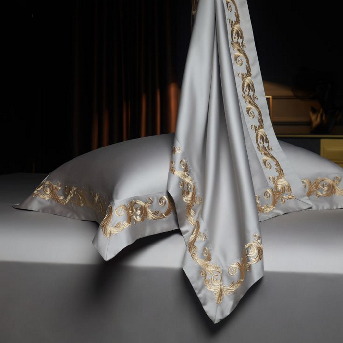 91家纺网 家纺一手货源 找家纺 （总）缔缦 2024新款定织新布种S140重磅刺绣四件套-罗莎