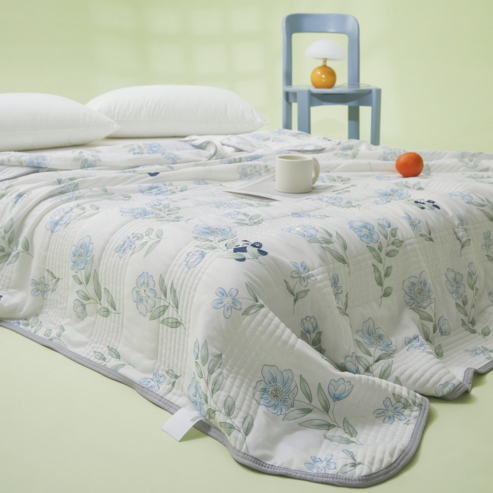 91家纺网 家纺一手货源 找家纺 LIFE.丽芙 2024年新品韩式风凉感丝夏被-跑量 熊猫乐园