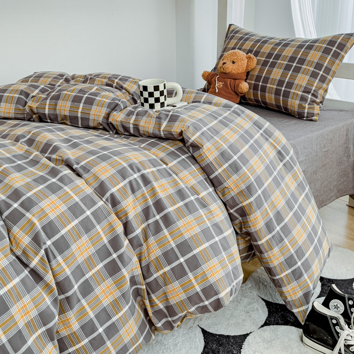 91家纺网 家纺一手货源 找家纺 久典家居 2024新款A类全棉学生款三件套 暖阳灰