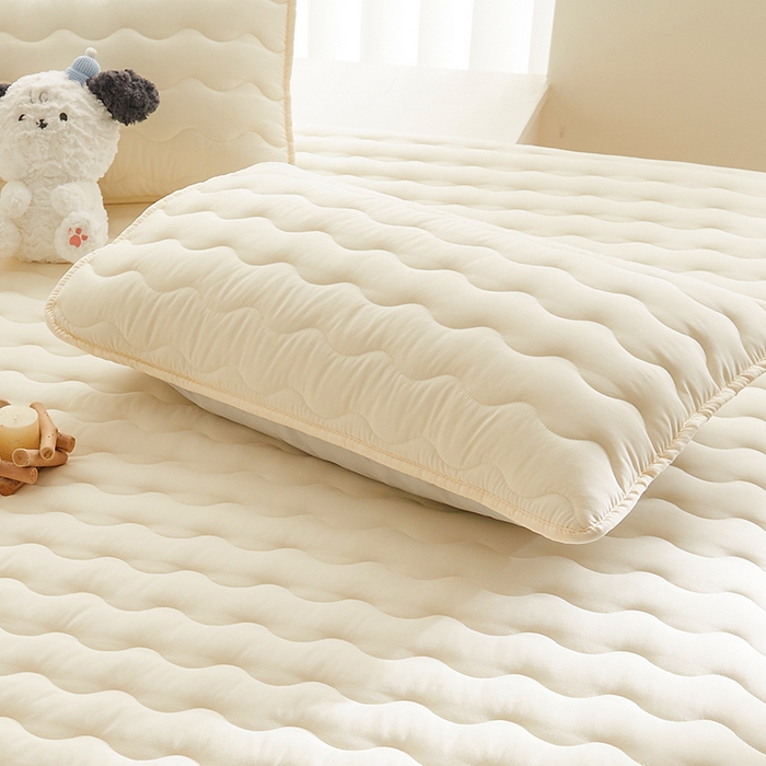 91家纺网 家纺一手货源 找家纺 LIFE.丽芙 2024新款原棉夹棉枕套-四季款 米色