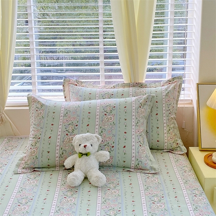 91家纺网 家纺一手货源 找家纺 （总）宝齐莱家纺 2024新款13372全棉印花系列单品枕套