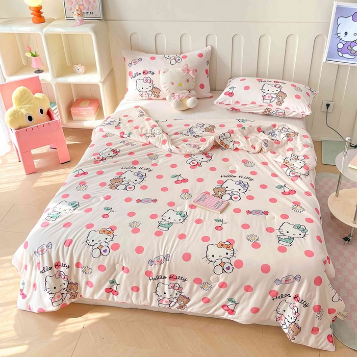 91家纺网 家纺一手货源 找家纺 （总）大彩家居 2024新款A类针织棉三丽鸥大豆夏被