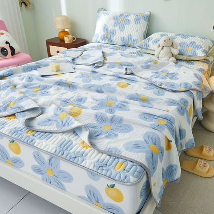 91家纺网 家纺一手货源 找家纺 （总）LIFE.丽芙 2024年新品0.4乳胶凉席加厚床笠款三件套+凉感丝夏被可组合四件套-图片一