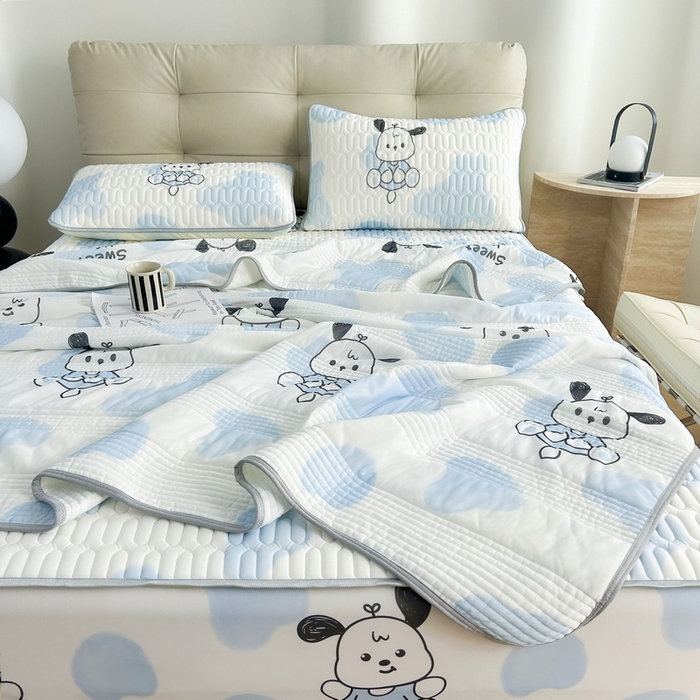 91家纺网 家纺一手货源 找家纺 2024年新品0.4乳胶凉席加厚床笠款三件套+凉感丝夏被可组合四件套-图片二 皮皮狗