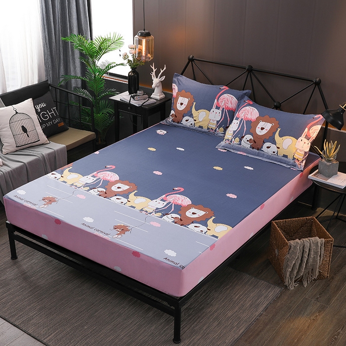 91家纺网 家纺一手货源 找家纺 床笠人家 2025新款全棉印花防水床笠防水隔尿透气-印花防水床笠 绿野仙踪