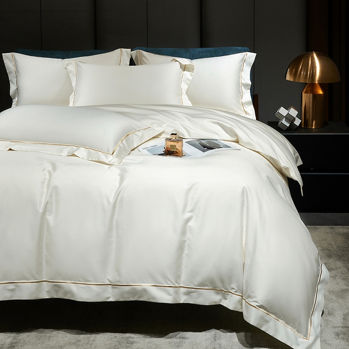 91家纺网 家纺一手货源 找家纺 榻尚家居 2024新款亲肤舒适海岛棉四件套--魅 魅-贵族白