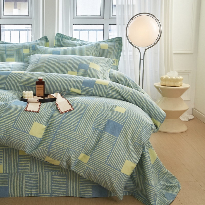 91家纺网 家纺一手货源 找家纺 金纱玉纺家纺 2024新款加厚AB版四件套奥莱-兰