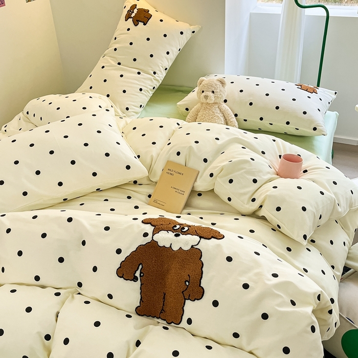 91家纺网 家纺一手货源 找家纺 呗旺鹿 2024新款小清新全棉四件套毛巾绣四件套纯棉四件套 胡先生