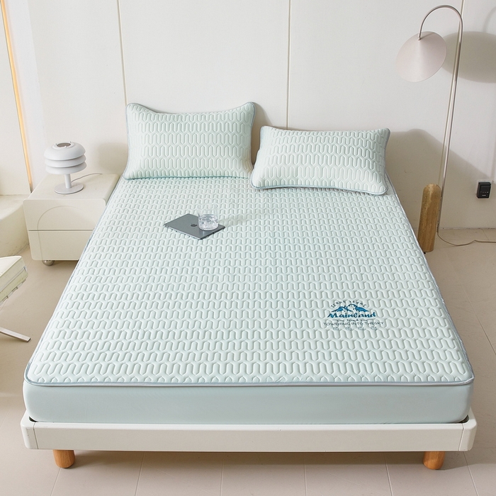 91家纺网 家纺一手货源 找家纺 LIFE.丽芙 2024新款乳胶凉席素色-富士山烫画床笠款 浅绿