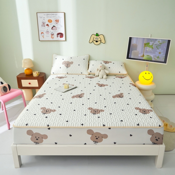 91家纺网 家纺一手货源 找家纺 LIFE.丽芙 2024年新品0.4乳胶凉席加厚床笠款三件套图片一 呆呆狗