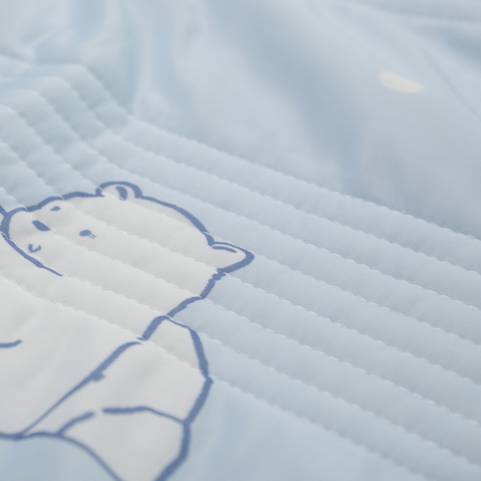 91家纺网 家纺一手货源 找家纺 LIFE.丽芙 2024年新品韩式风凉感丝夏被-跑量 北极熊-蓝