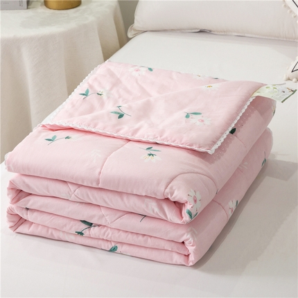 91家纺网 家纺一手货源 找家纺 首爱家纺 2025新款全棉棉花夏凉被纯棉夏被空调被子 初夏-粉