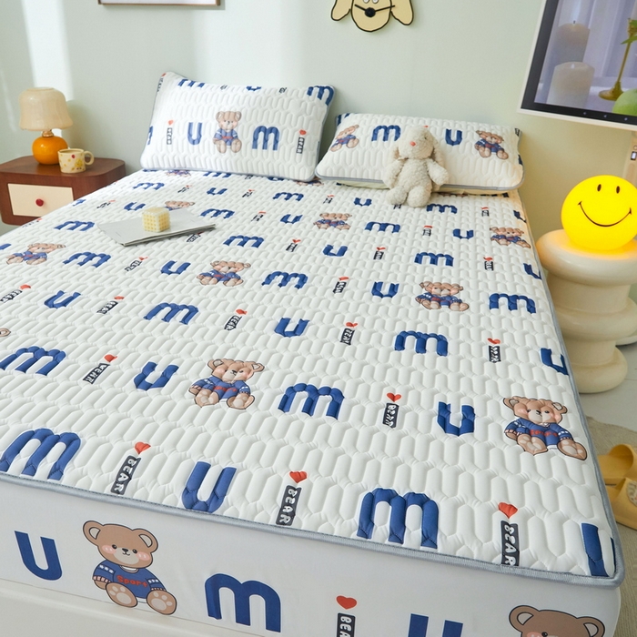 91家纺网 家纺一手货源 找家纺 LIFE.丽芙 2024年新品0.4乳胶凉席加厚床笠款三件套图片一 妙妙熊