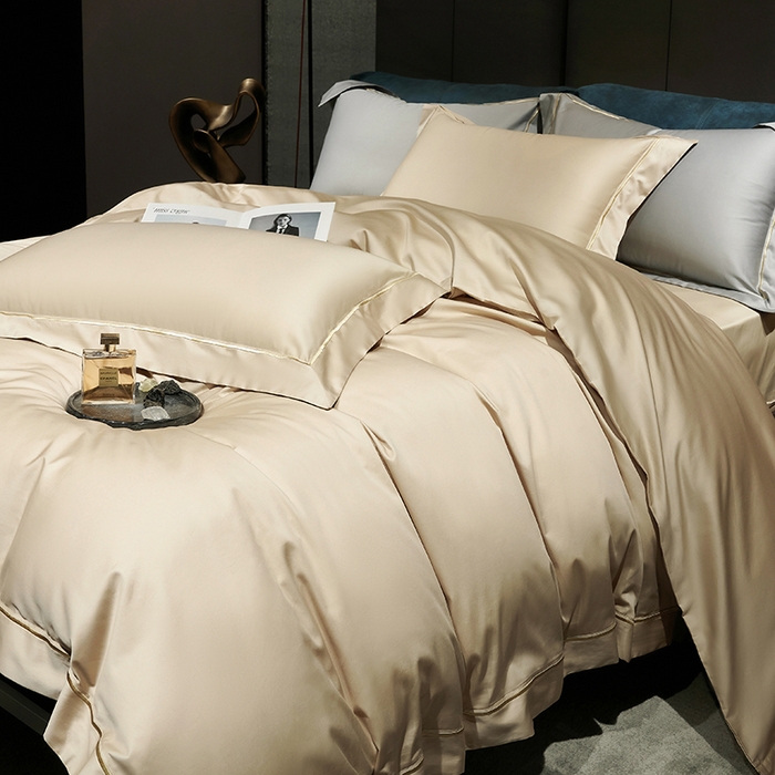 91家纺网 家纺一手货源 找家纺 榻尚家居 2024新款亲肤舒适海岛棉四件套--魅 魅-香槟