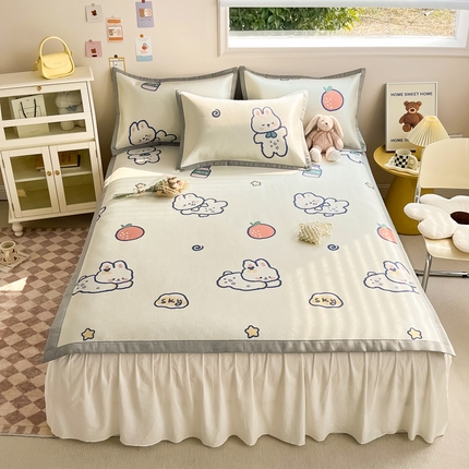 91家纺网 家纺一手货源 找家纺 （总）懒猫家纺 2024新款250D数码印花宽边圆网冰丝席