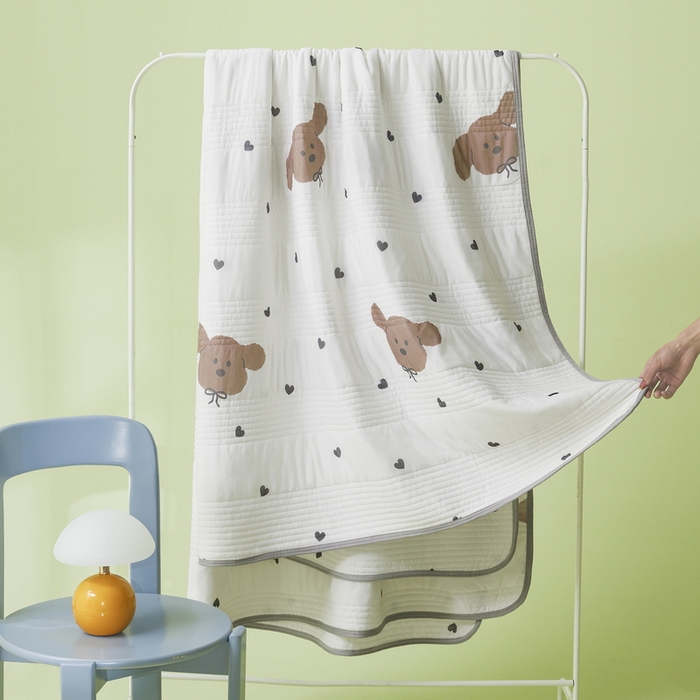 91家纺网 家纺一手货源 找家纺 LIFE.丽芙 2024年新品韩式风凉感丝夏被-跑量 呆呆狗