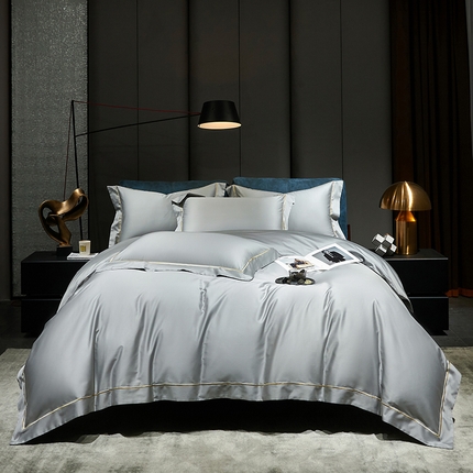 榻尚家居 2024新款亲肤舒适海岛棉四件套--魅 魅-绅士灰