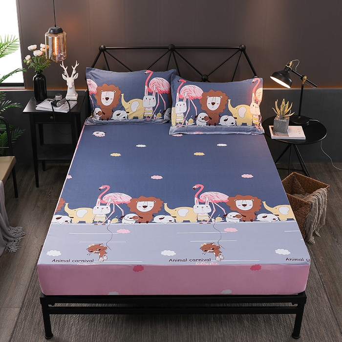 91家纺网 家纺一手货源 找家纺 床笠人家 2025新款全棉印花防水床笠防水隔尿透气-印花防水床笠 绿野仙踪