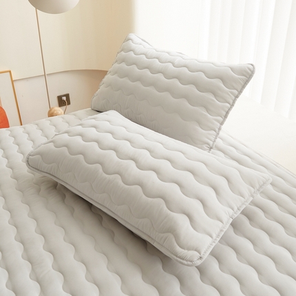 LIFE.丽芙 2024新款原棉夹棉枕套-四季款 浅灰