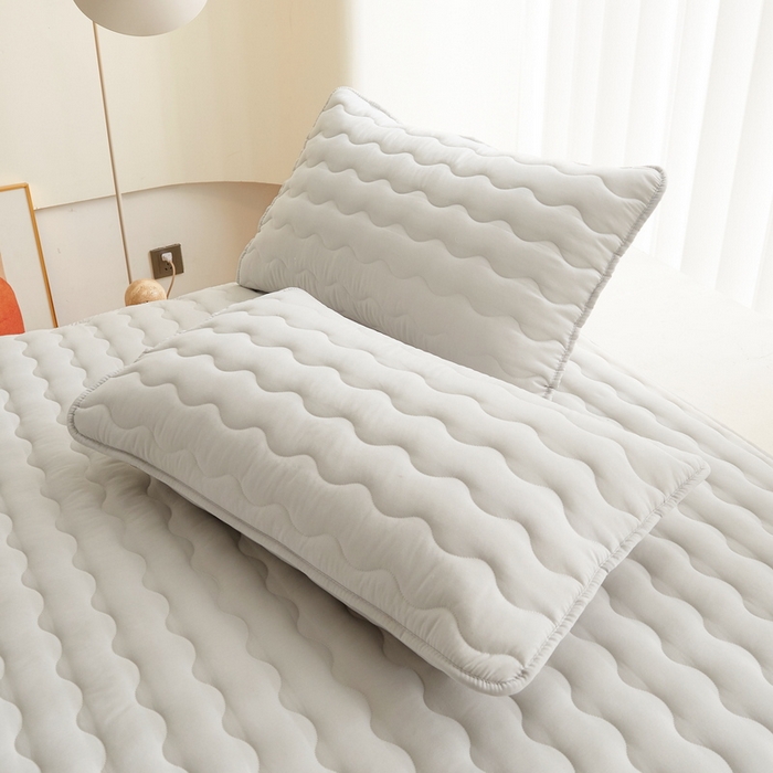 91家纺网 家纺一手货源 找家纺 LIFE.丽芙 2024新款原棉夹棉枕套-四季款 浅灰