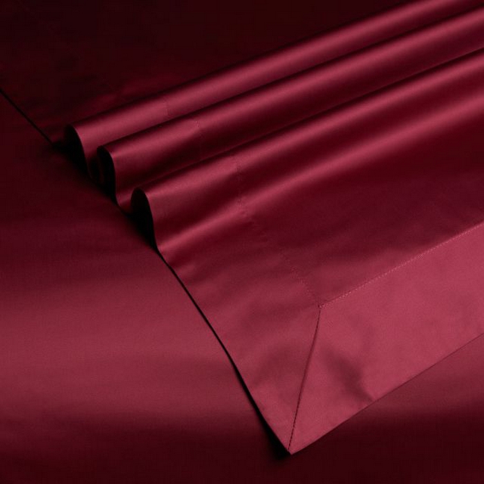 91家纺网 家纺一手货源 找家纺 2024新款定织新布种S120长绒棉四件套-黛西 酒红