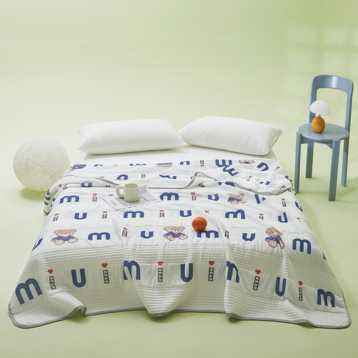 91家纺网 家纺一手货源 找家纺 LIFE.丽芙 2024年新品韩式风凉感丝夏被-跑量 妙妙熊