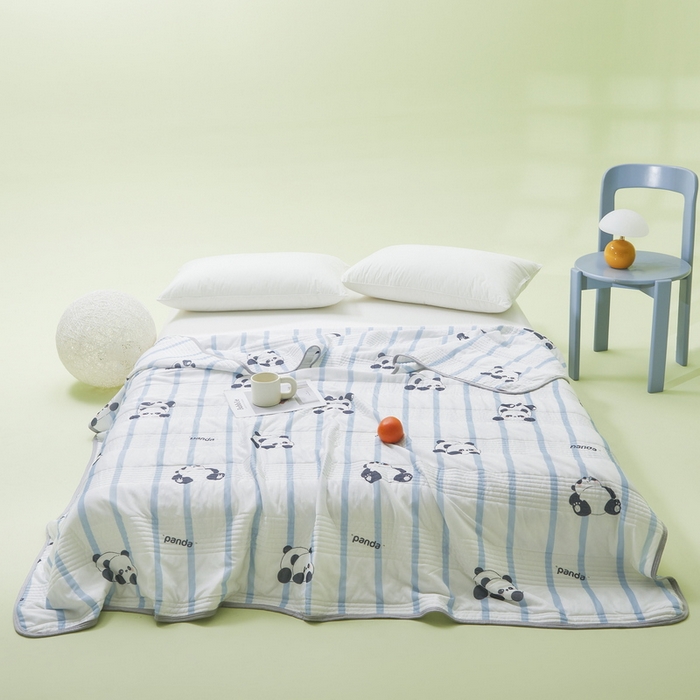 91家纺网 家纺一手货源 找家纺 LIFE.丽芙 2024年新品韩式风凉感丝夏被-跑量 小熊猫