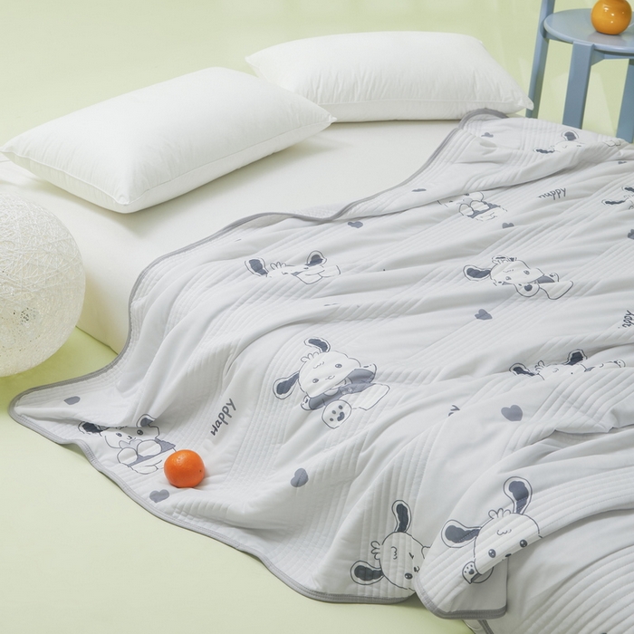 91家纺网 家纺一手货源 找家纺 LIFE.丽芙 2024年新品韩式风凉感丝夏被-跑量 爱心狗