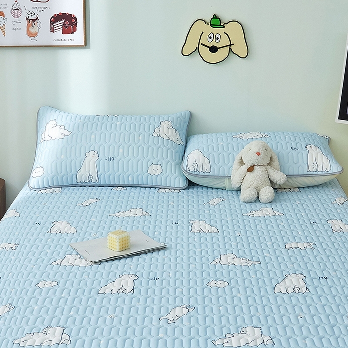 91家纺网 家纺一手货源 找家纺 LIFE.丽芙 2024新款凉感丝乳胶枕套印花款图片一 北极熊-蓝