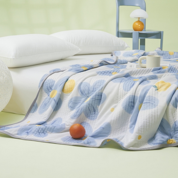 91家纺网 家纺一手货源 找家纺 LIFE.丽芙 2024年新品韩式风凉感丝夏被-跑量 向阳花