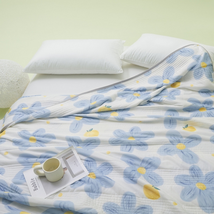 91家纺网 家纺一手货源 找家纺 LIFE.丽芙 2024年新品韩式风凉感丝夏被-跑量 向阳花