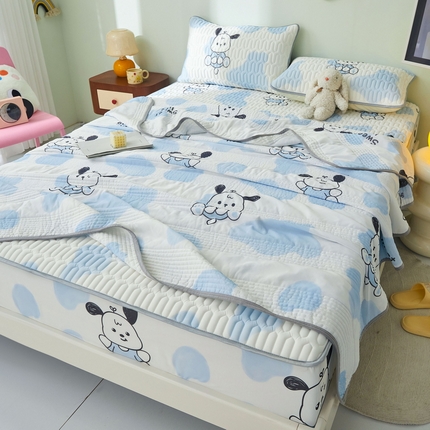 LIFE.丽芙 2024年新品0.4乳胶凉席加厚床笠款三件套+凉感丝夏被可组合四件套-图片一 皮皮狗