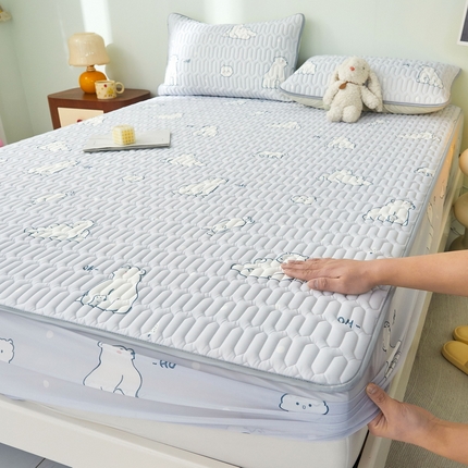 LIFE.丽芙 2024年新品0.4乳胶凉席加厚床笠款三件套图片一 北极熊-灰