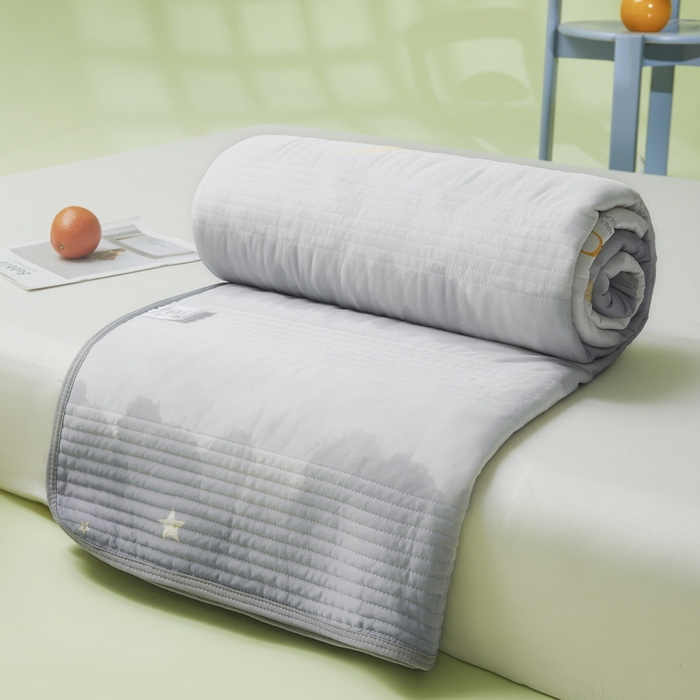 91家纺网 家纺一手货源 找家纺 LIFE.丽芙 2024年新品韩式风凉感丝夏被-跑量 月半星辰